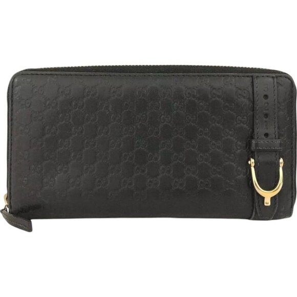 406224BG (L3) Gucci Wallet Long GG Logo Black Leather - Picture 1 of 9